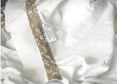 White Cotton Shirt with Liberty Print Trim