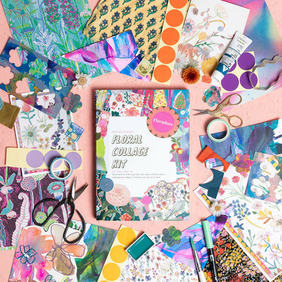 Floral Collage Kit on Pink Port Full Frame copy