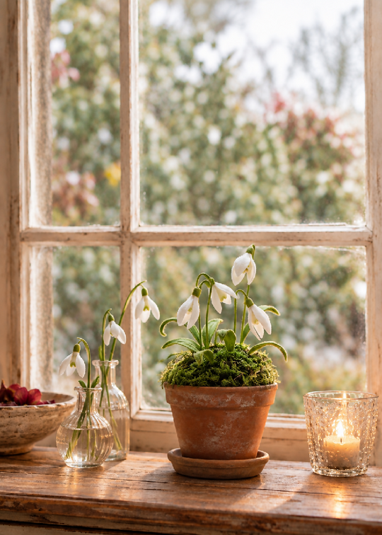 Snowdrops in a Terracotta Pot