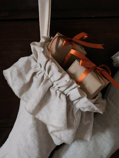 Linen Ruffle Stocking