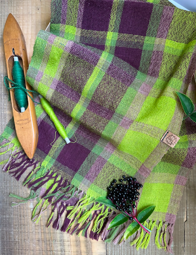 Elderberry Plaid Scarf 10