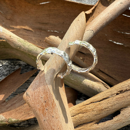 Silver Current Hoops