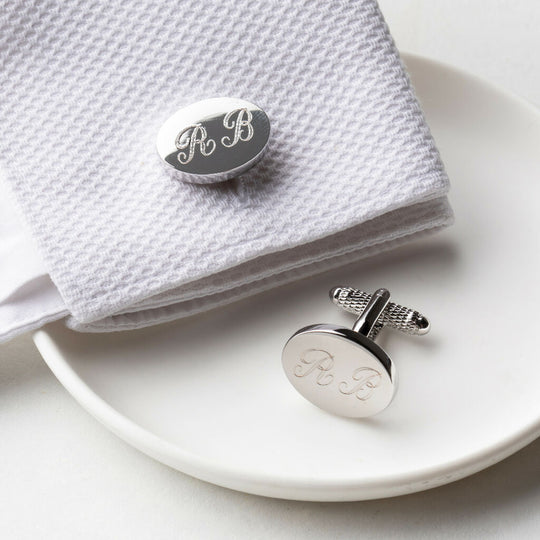 Engraved Oval Cufflinks