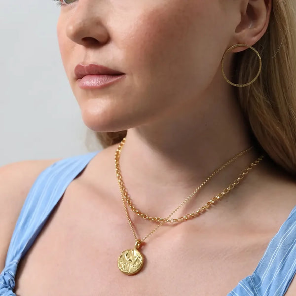 Single Diamond Moon Pendant