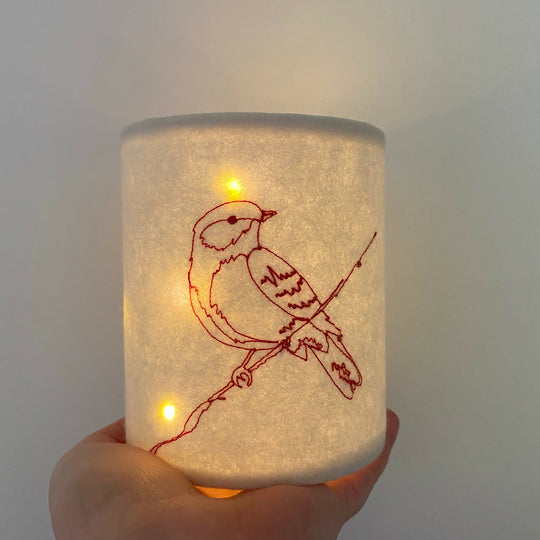 Embroidered Garden Bird Lantern