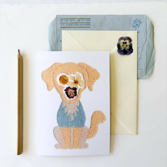 Botanical Golden Retriever Greetings Card