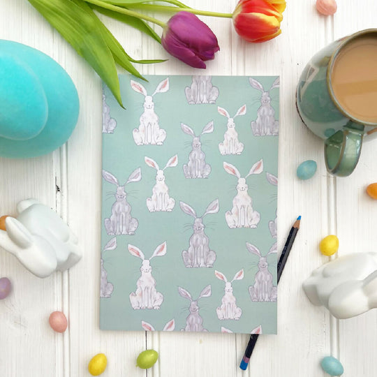 Personalised Easter Rabbits Recycled Journal Drawing Notebook