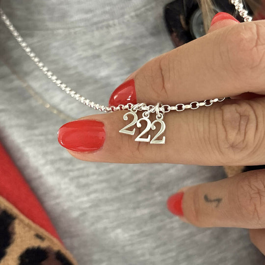 Sterling Silver 222 Angel Number Spiritual Necklace Gift