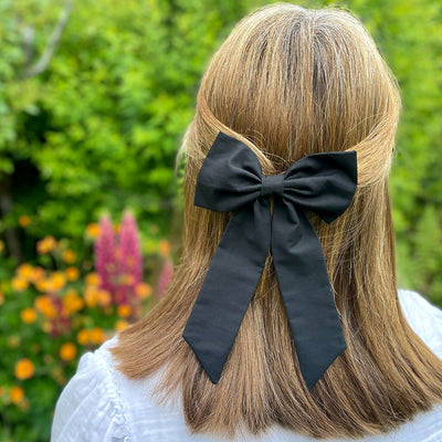 Liberty Bow Hair Clip - Black F Print | Country Living Marketplace