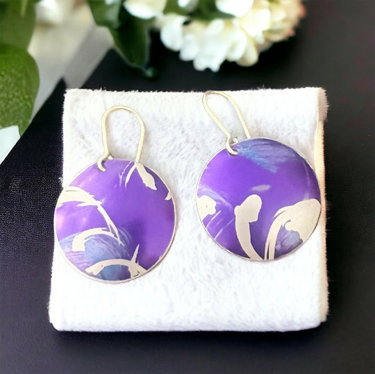 Deep Viola Aluminium Earrings