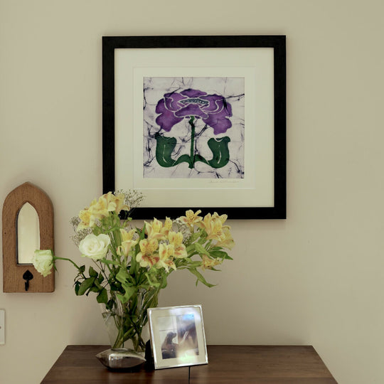 Summer Poppy Hand Dyed Batik Painting