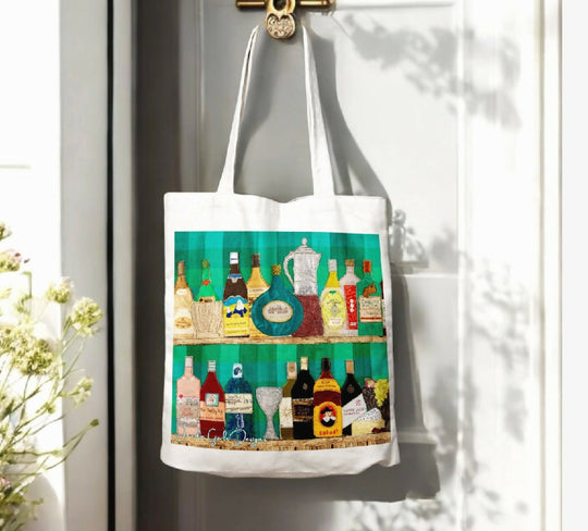 Wine Bottles Canvas Tote Bag