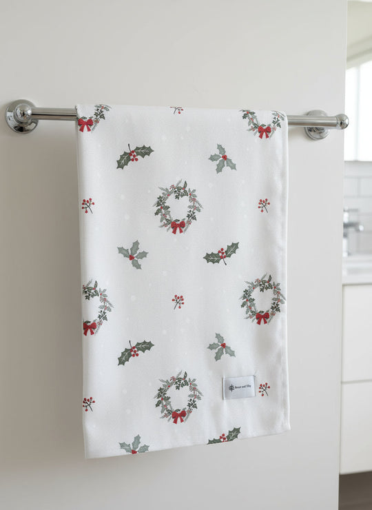 Christmas Wreath Tea Towel