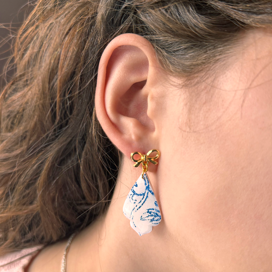 Willow Blue | Bow | Drop Earrings