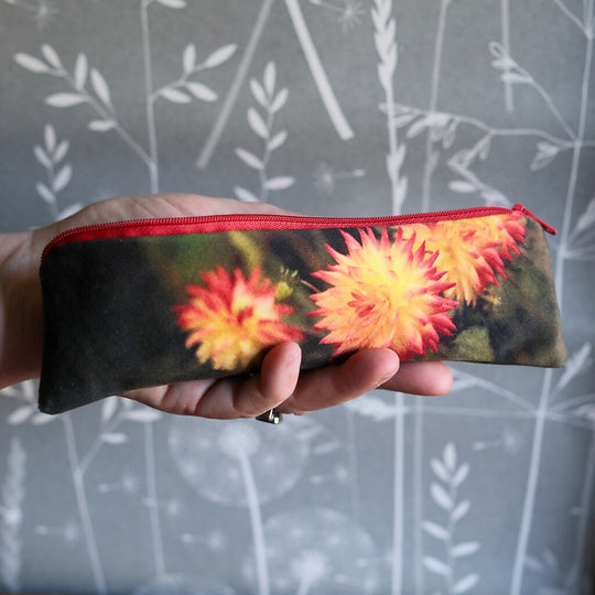 Orange Dahlia Pencil Case