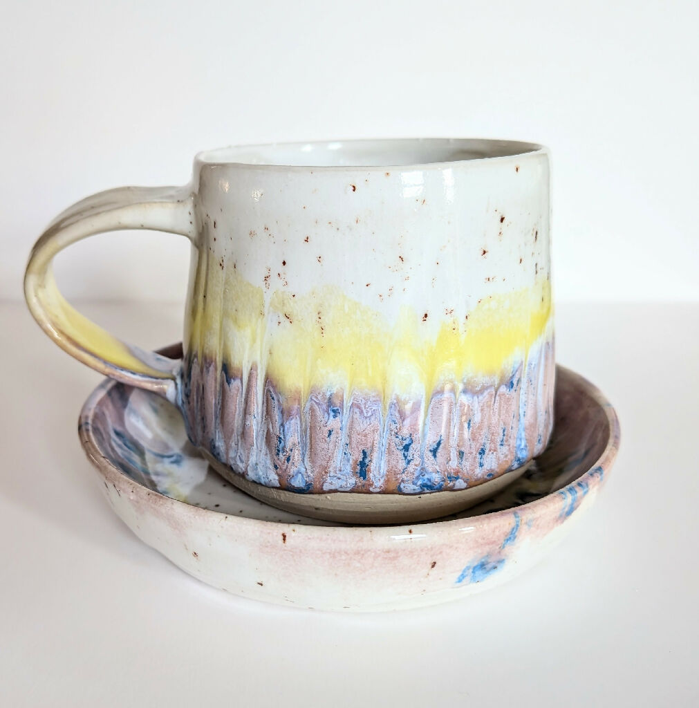 Sauser Spring Handmade Tea Cup & Saucer Set – Spring awakening glaze – Country Living ...