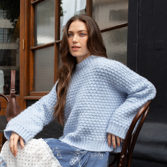Darwin Oversized Chunky Knit Jumper Blue