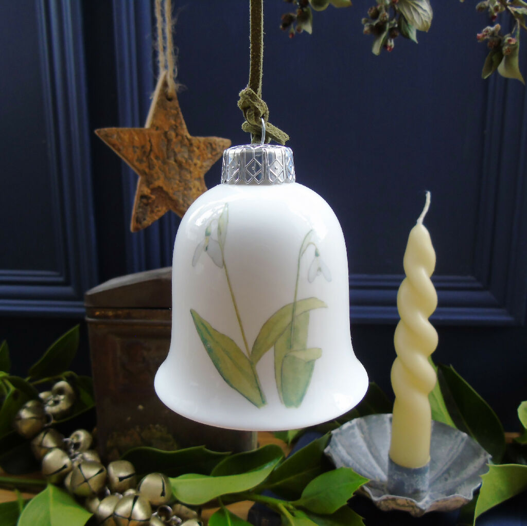 Snowdrops Fine Bone China Bell Decoration