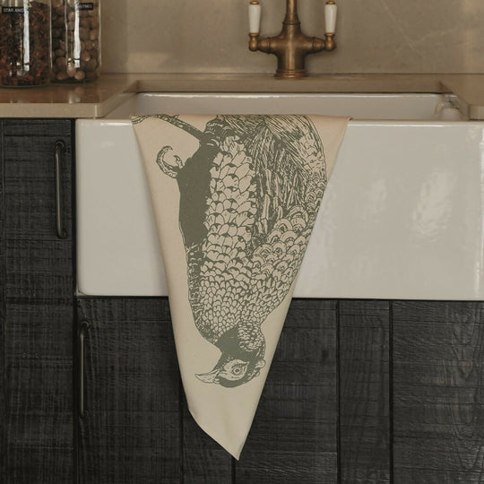 Organic Cotton Pheasant Tea Towel