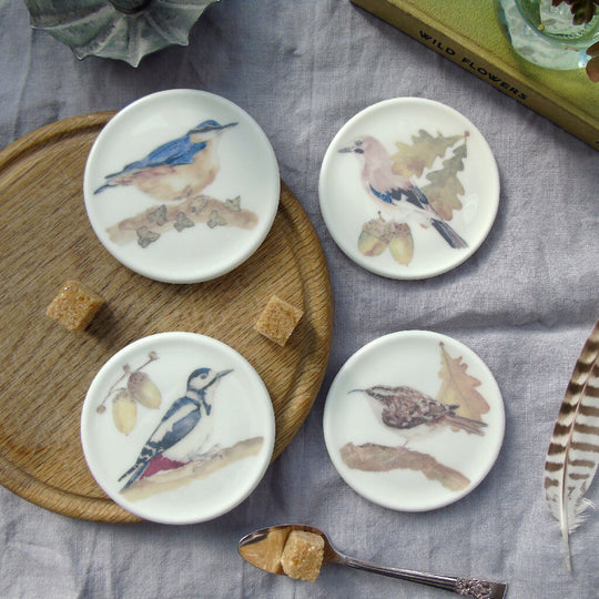 Woodland Bird Bone China Coasters