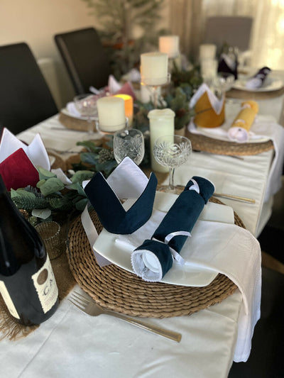 Luxury Velvet Christmas Cracker Hats/Crowns Eco and Reusable - 8 Colours