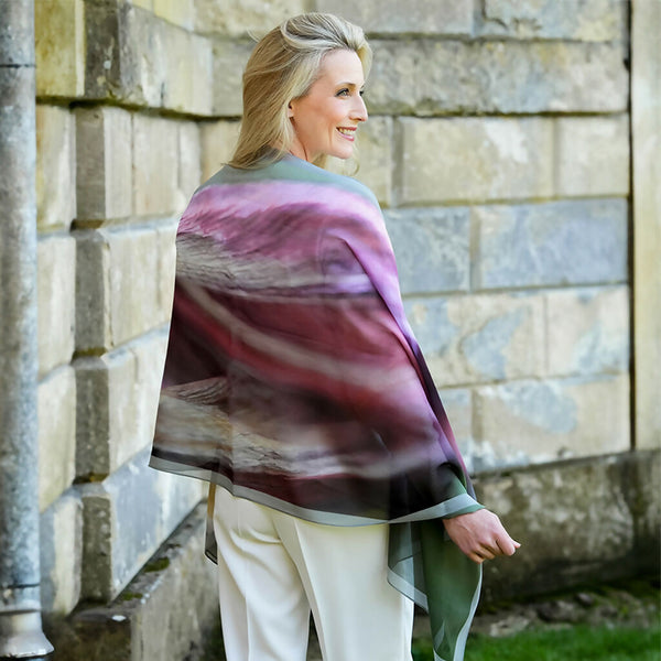 Burgundy blush silk scarf