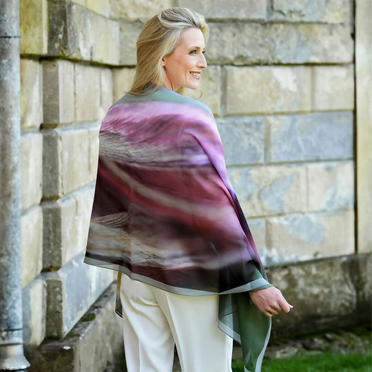 Burgundy blush silk scarf