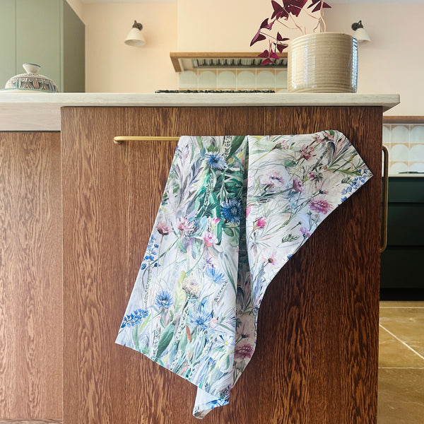 Wildflower Tea Towel | Hand-Painted, Made in England