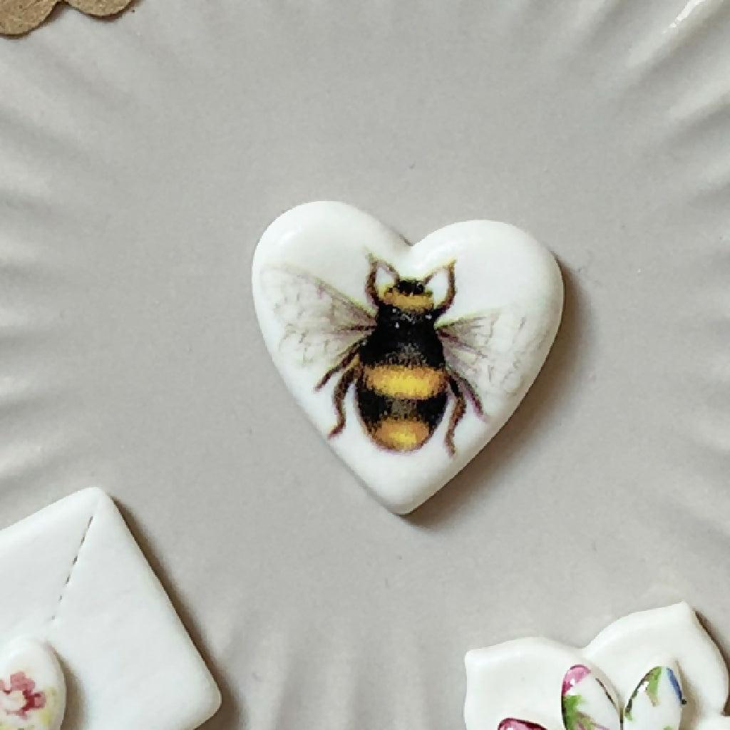 Porcelain Matchbox Token Bee Happy