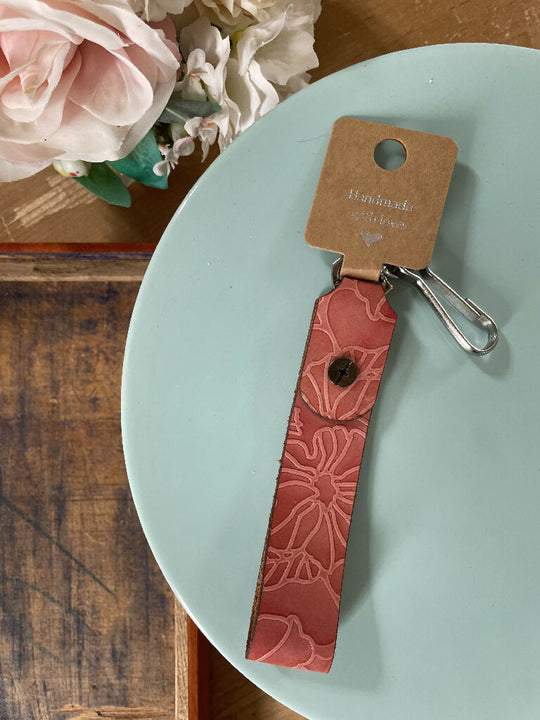 Embossed Leather Key Chain