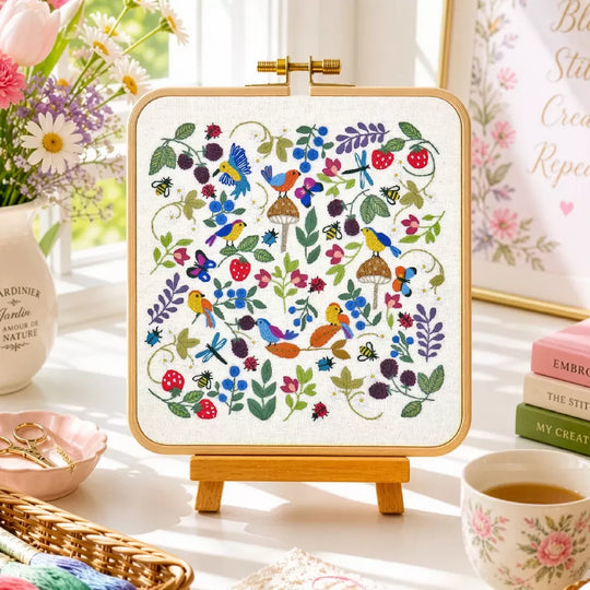 Birds, Bugs and Berries, Hand Embroidery Kit