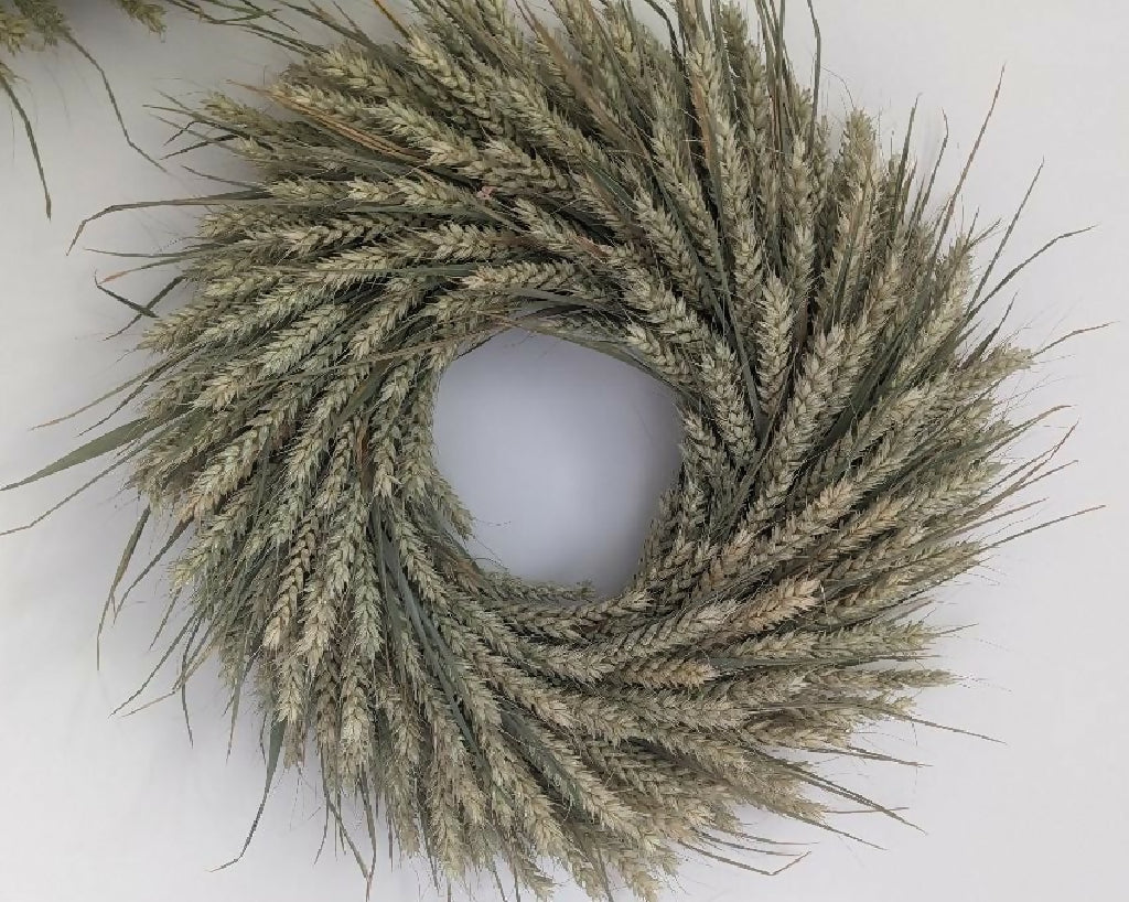 Handmade Forever Wreath Made From Green Wheat