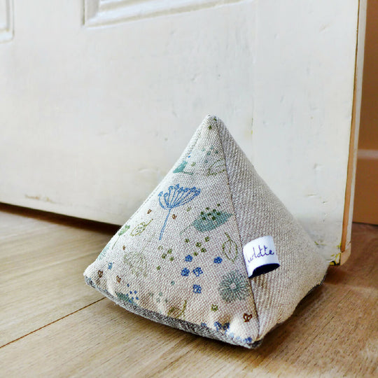 Blue Parsley Linen Doorstop