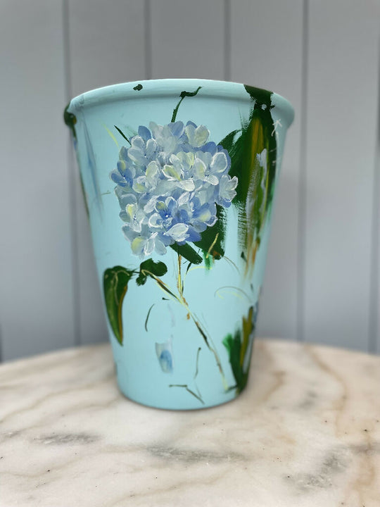 Hydrangea Collection - Hand Painted Interior Terracotta Plant Pot