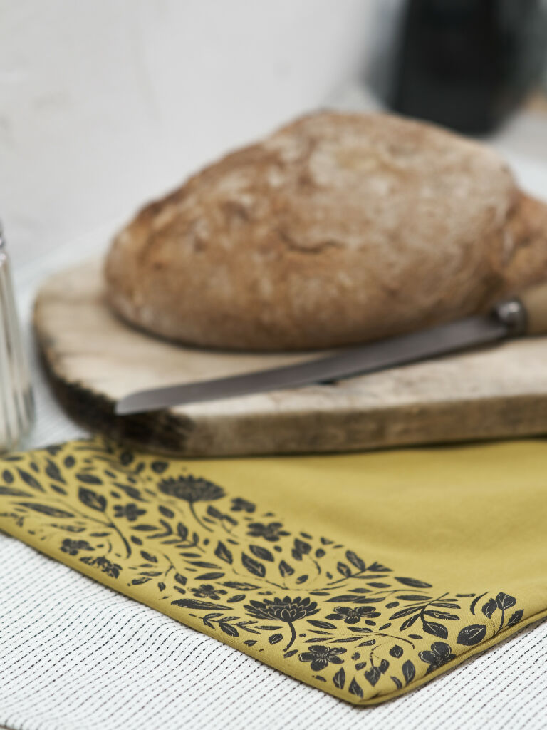 Printed Linen Bread Bag