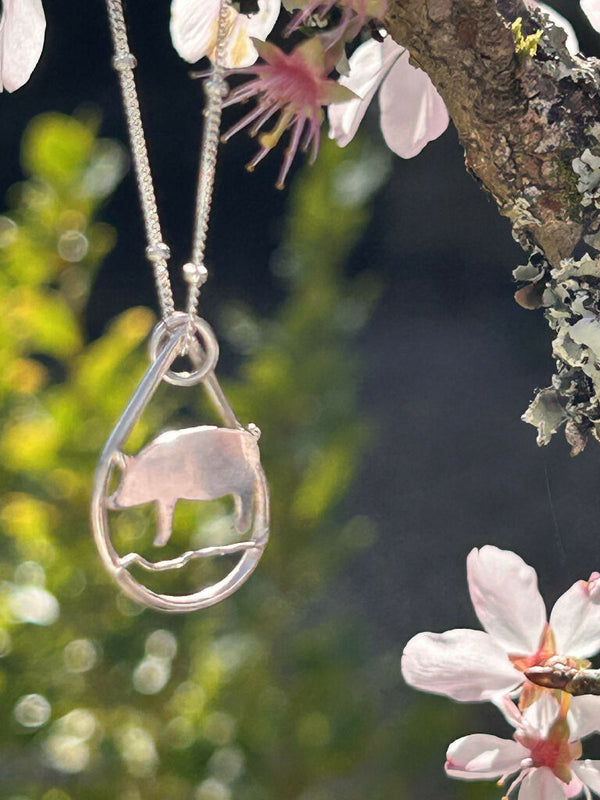 Pig silver Necklace