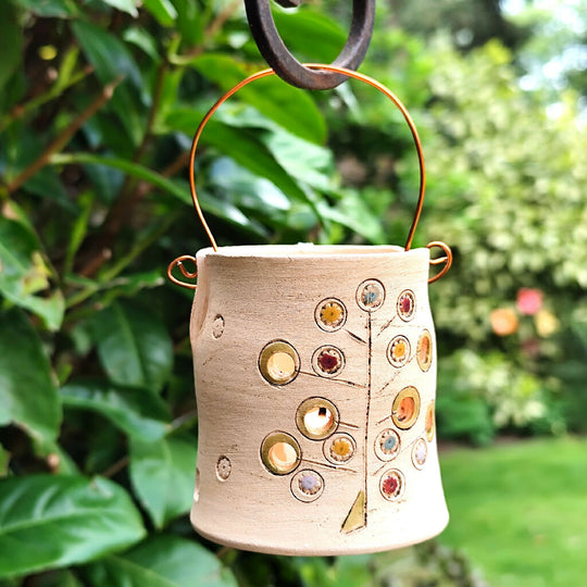 Tealight Holder Colourful Flower Tree With Copper Wire