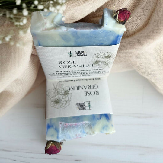Soap Bar with Rose Geranium Essential Oil Small and Large Size