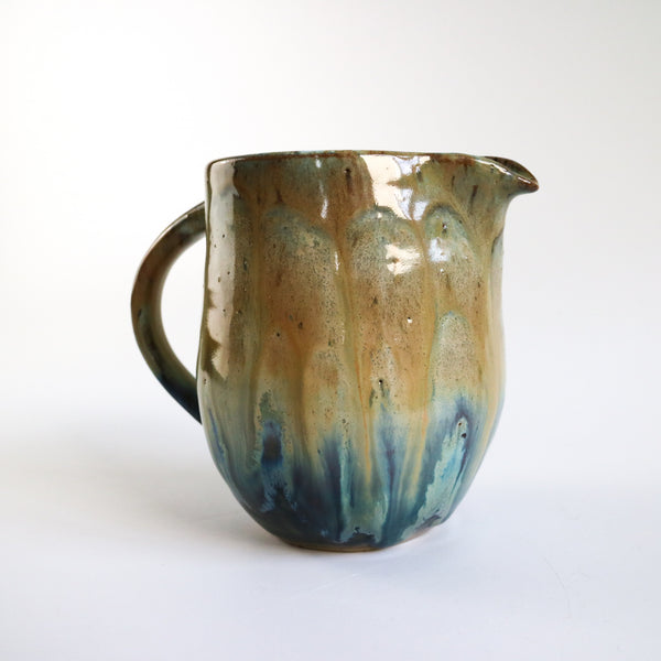 Stoneware Ceramic Jug with Caramel Flow Glaze