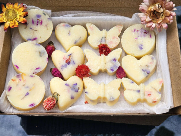Aromatherapy Bath Melts: Cocoa Shea Butter, Geranium & Floral Valentine and Mothers Day gift.