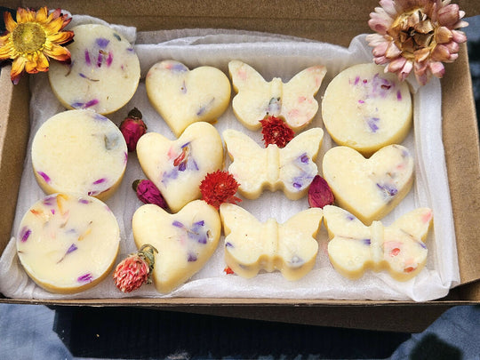 Aromatherapy Bath Melts: Cocoa Shea Butter, Geranium & Floral Valentine and Mothers Day gift.
