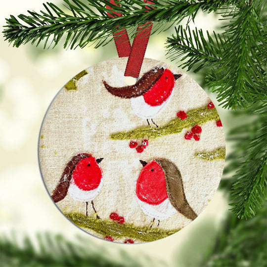 Robins Ceramic Tree Decoration