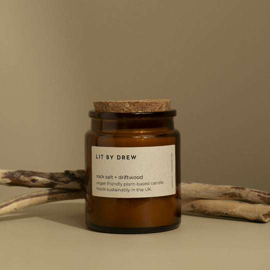 Rock Salt & Driftwood Natural Wax Candle - Medium