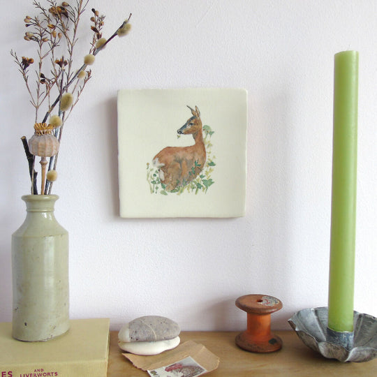 Roe Deer Ceramic Tile Wall Art