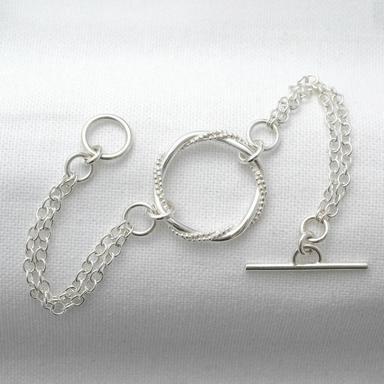 Sterling Silver Entwined Ring Bracelet