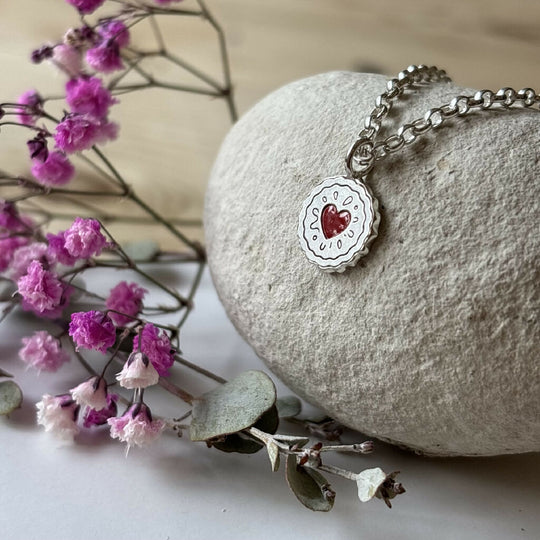 Silver Jammy Dodger Charm Necklace