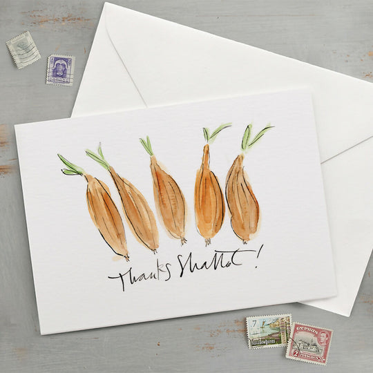 'Thanks Shallot!' Funny Veg Thank You Card
