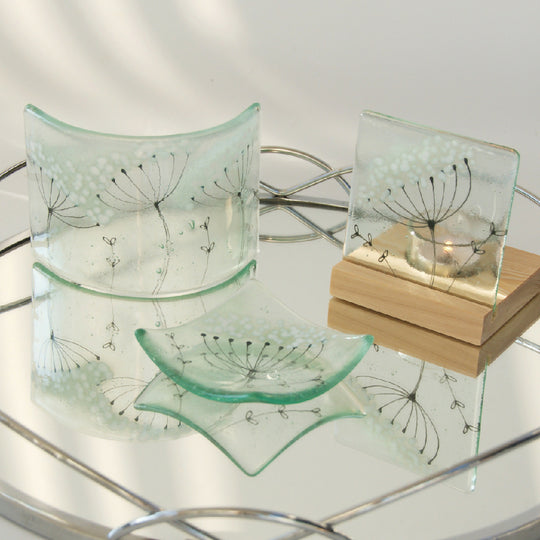 Cow Parsley Fused Glass Small Dish