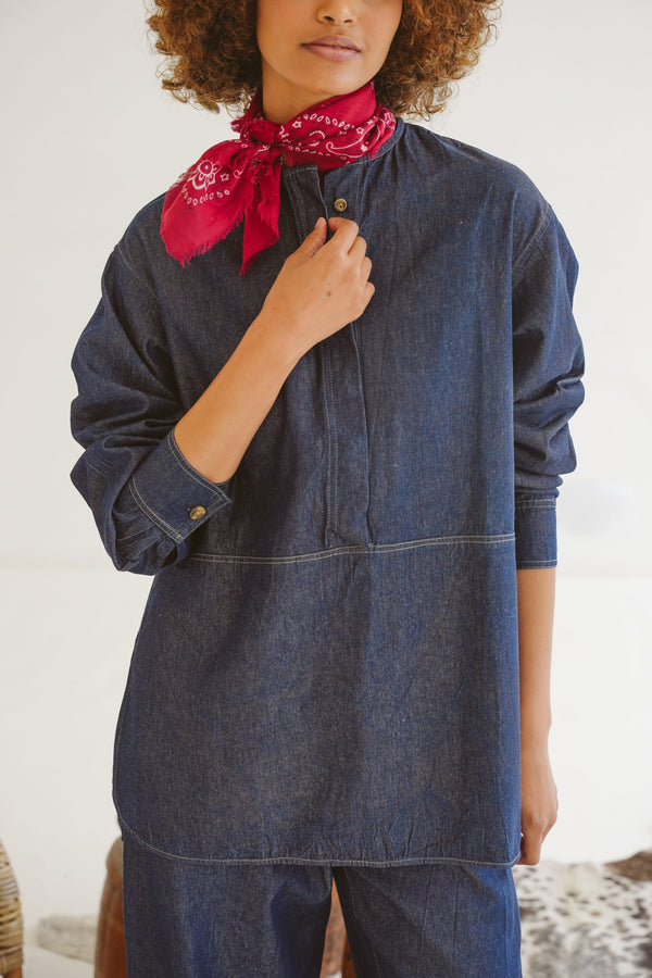 Zia Oversized Denim Shirt by Just Cruizin
