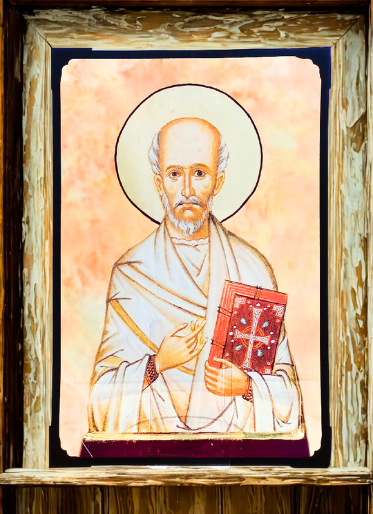 St Telio Stained Glass Effect Panel - Llandaff Cathedral